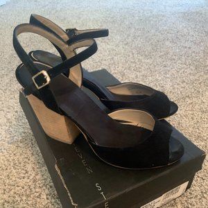 Steven by Steve Madden Shelli Suede Dress Sandals 7.5 Black